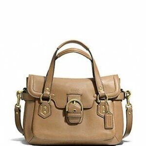 Euc Coach Campbell  All Tan Leather Satchel Handbag Purse